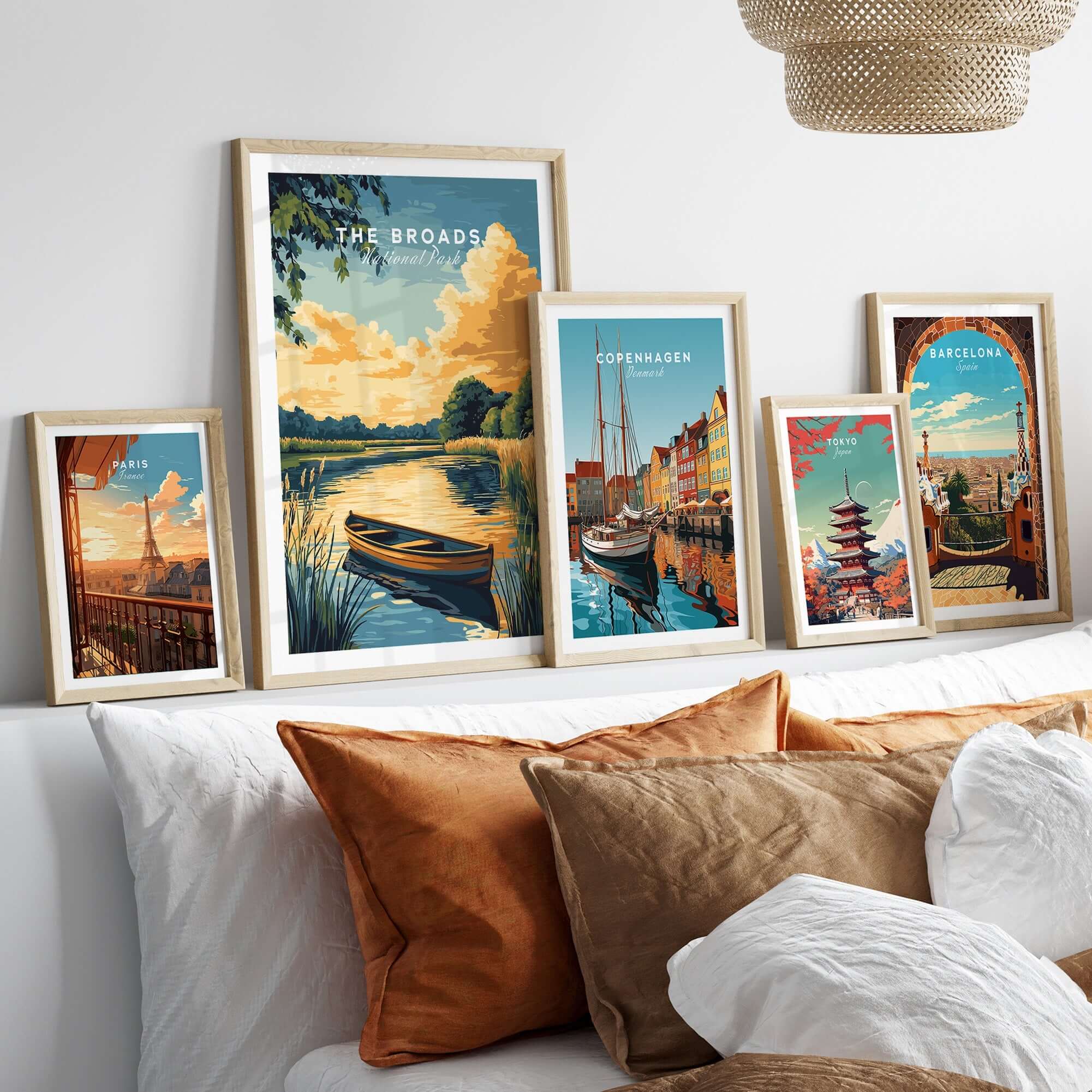 The Broads National Park Wall Art featuring serene landscapes and tranquil waterways in a stylish home setting.