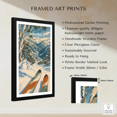 Thredbo Australia Valley Travel Poster — framed print details measurements quality details