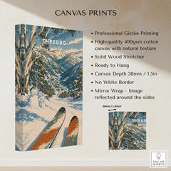 Thredbo Australia Valley Travel Poster — canvas print stretched cotton canvas details