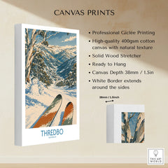 Thredbo Australia Village Wall Art — canvas print stretched cotton canvas details