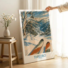 Thredbo Australia Village Wall Art — canvas print mirror edge hand holding room setting