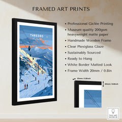 Thredbo Australia Gondola Travel Poster — framed print details measurements quality details