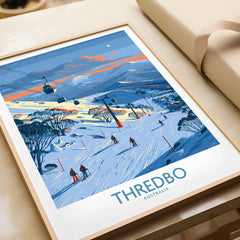 Thredbo Australia Alpine Wall Art — framed art print closeup gift unwrapped natural frame