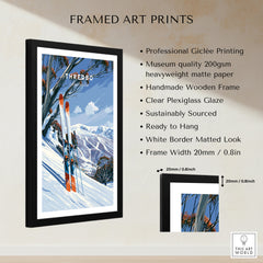 Thredbo Australia Snow Gums Travel Poster — framed print details measurements quality details