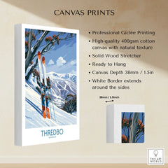 Thredbo Australia Slopes Wall Art — canvas print stretched cotton canvas details