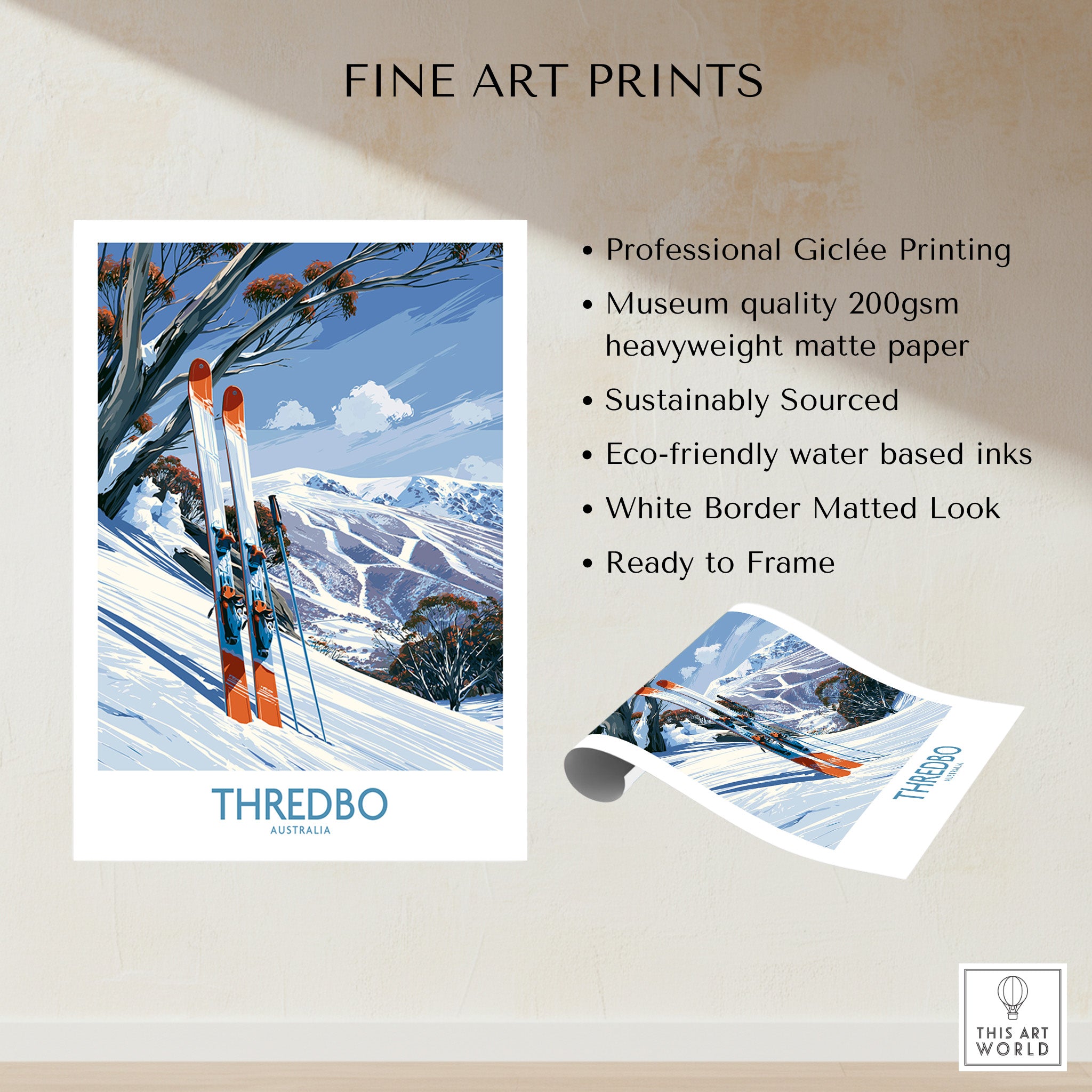 Thredbo Australia Slopes Wall Art — fine art print unframed quality details