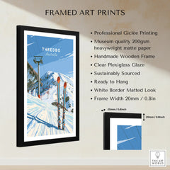 Thredbo Australia Ski Lift Travel Poster — framed print details measurements quality details