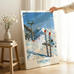 Thredbo Australia Mountains Wall Art — canvas print mirror edge hand holding room setting