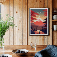 Tokyo Wall Art featuring Mount Fuji at sunset, adding elegance to home décor with a Japanese landscape.