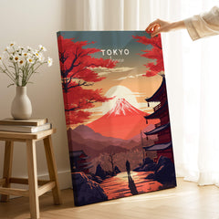 Tokyo Wall Art featuring Mount Fuji at sunset, a stunning Japan art print for home or office decor.