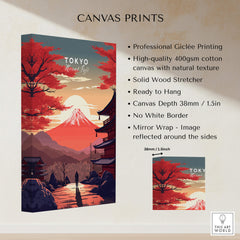 Tokyo Mount Fuji Poster with high-quality printing, ready to hang, showcasing beautiful scenery in vibrant colors.