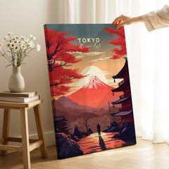 Tokyo Mount Fuji Poster featuring beautiful scenery with Mount Fuji, ideal for home decor and travel enthusiasts.