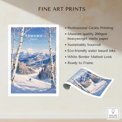 Tomamu Japan Ski Resort Travel Poster — fine art print unframed quality details