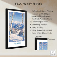 Tomamu Japan Mountains Wall Art — framed print details measurements quality details