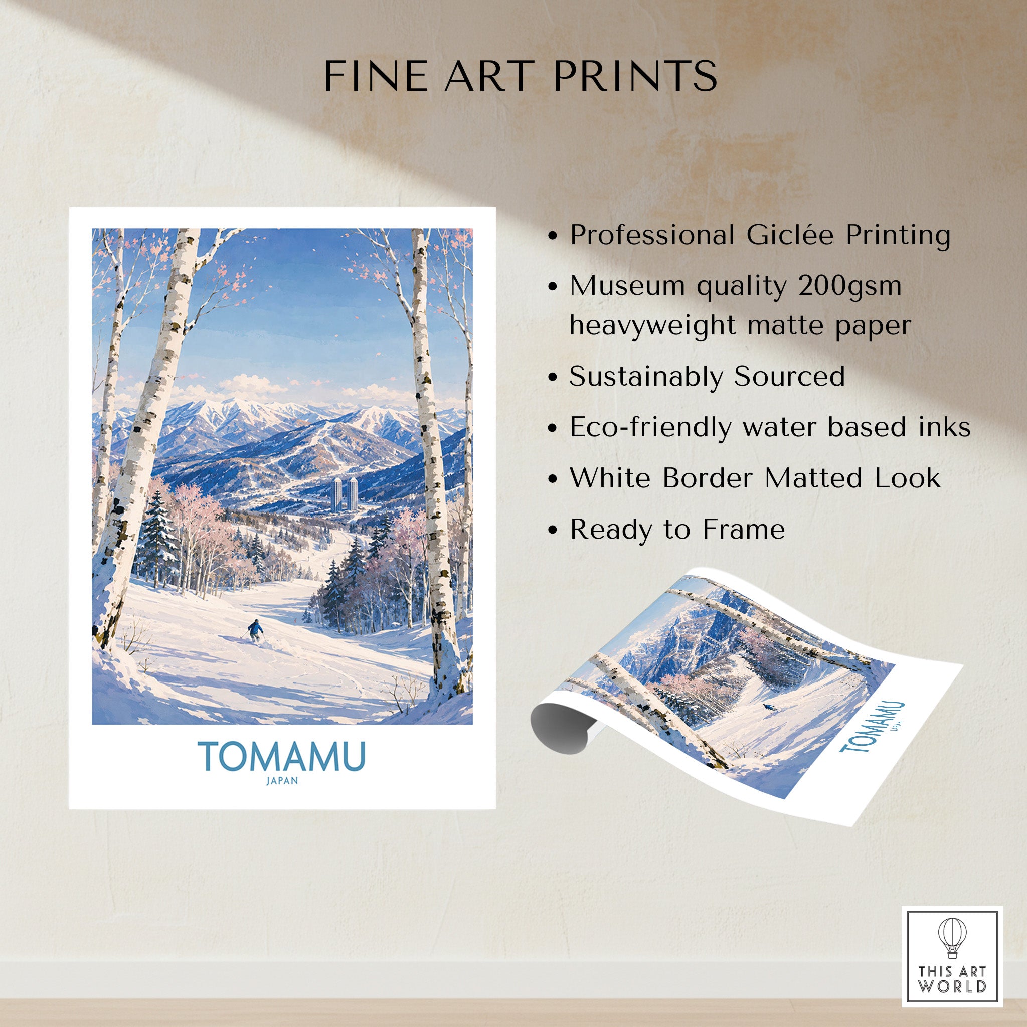 Tomamu Japan Mountains Wall Art — fine art print unframed quality details