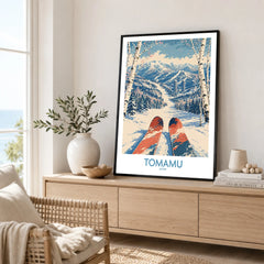 Tomamu Japan Slopes Wall Art — framed artwork living room lifestyle setting