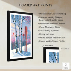 Tomamu Japan Sunset Travel Poster — framed print details measurements quality details