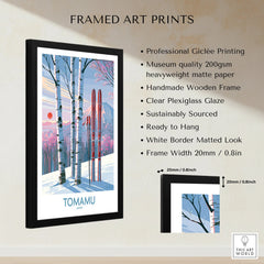 Tomamu Japan Birches Wall Art — framed print details measurements quality details
