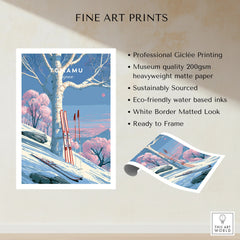 Tomamu Japan Birch Travel Poster — fine art print unframed quality details