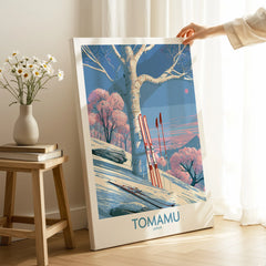 Tomamu Japan Blossom Wall Art — canvas print mirror edge hand holding room setting