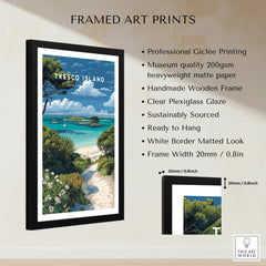 Tresco Isles of Scilly Gardens Travel Poster — framed print details measurements quality details