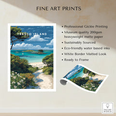 Tresco Isles of Scilly Gardens Travel Poster — fine art print unframed quality details