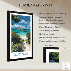 Tresco Isles of Scilly Bay Wall Art — framed print details measurements quality details
