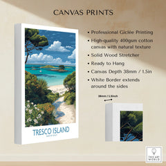 Tresco Isles of Scilly Bay Wall Art — canvas print stretched cotton canvas details