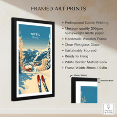 Framed Trysil Ski Print Norway showcasing winter sports in stunning Norwegian landscape.