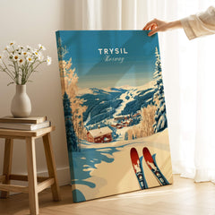 Trysil Ski Print Norway showcasing a scenic view of winter sports in the Norwegian mountains.