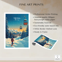 Trysil Print Norway fine art print featuring ski slopes and a ski lift in a scenic landscape.