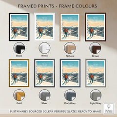 Ski Print Trysil Norway framed print options in various colors including Black, White, Natural, Brown, Gold, Silver, Dark Grey, Light Grey.