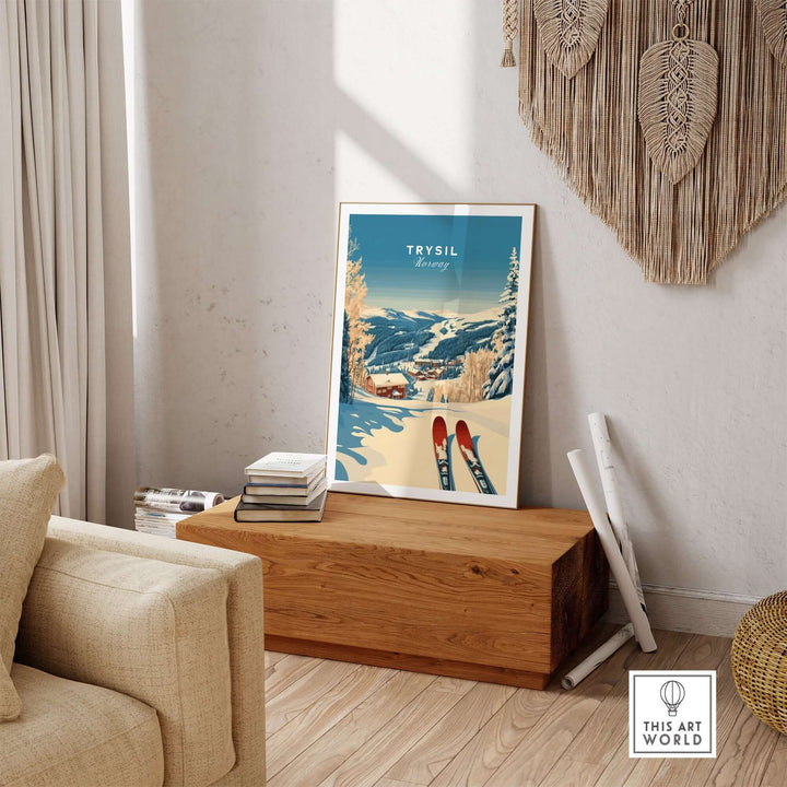 Trysil Ski print showcasing a winter landscape, perfect for ski enthusiasts and lovers of Norwegian outdoor scenery.