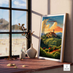 Tuscany Print framed artwork showcasing a picturesque landscape and vibrant hues, perfect for home decor and gallery walls.