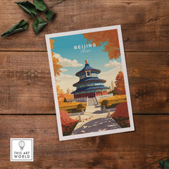 Beijing Print featuring the Temple of Heaven, a stunning art piece evoking cultural elegance in your home decor.