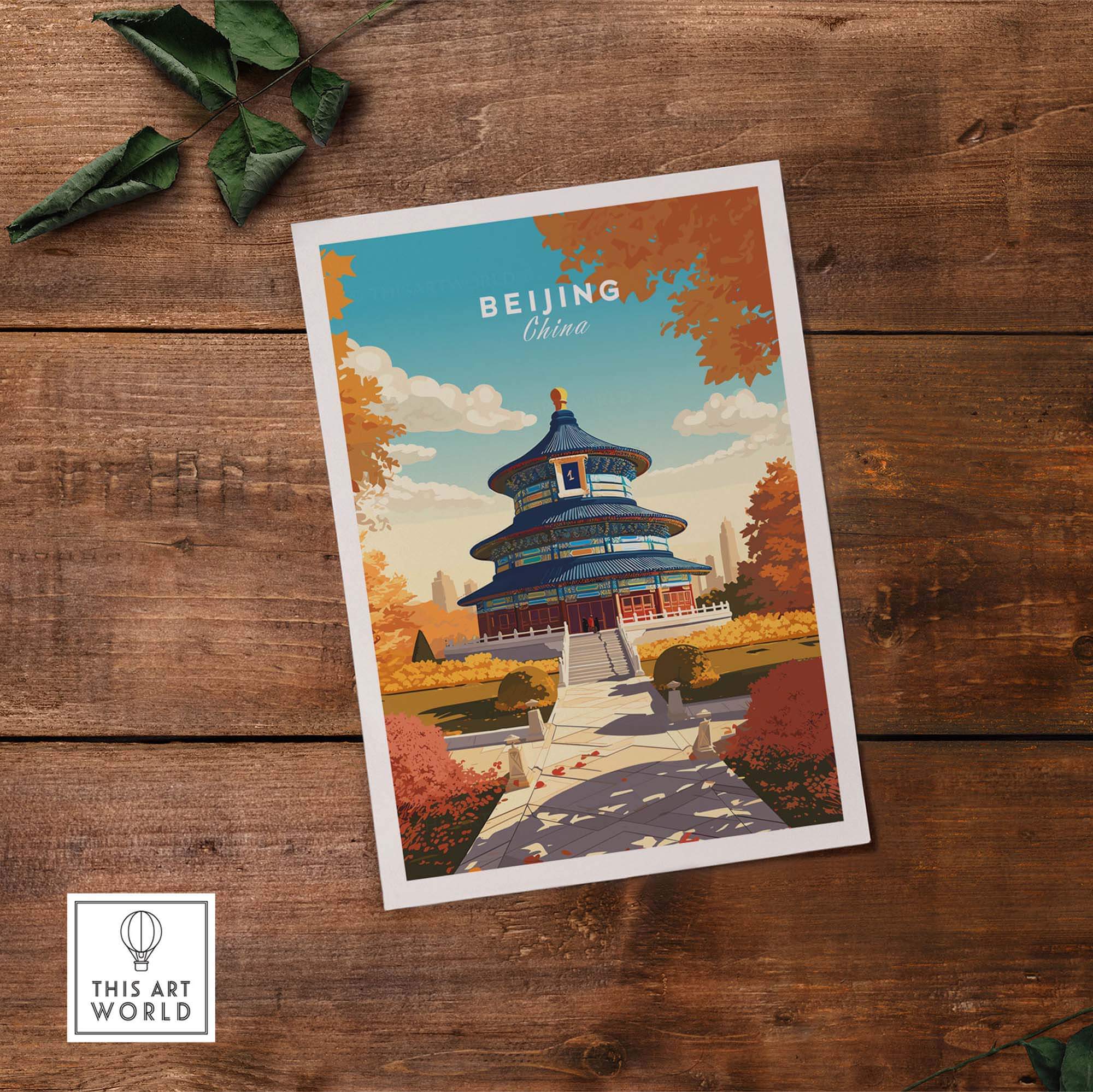 Beijing Print featuring the Temple of Heaven, a stunning art piece evoking cultural elegance in your home decor.