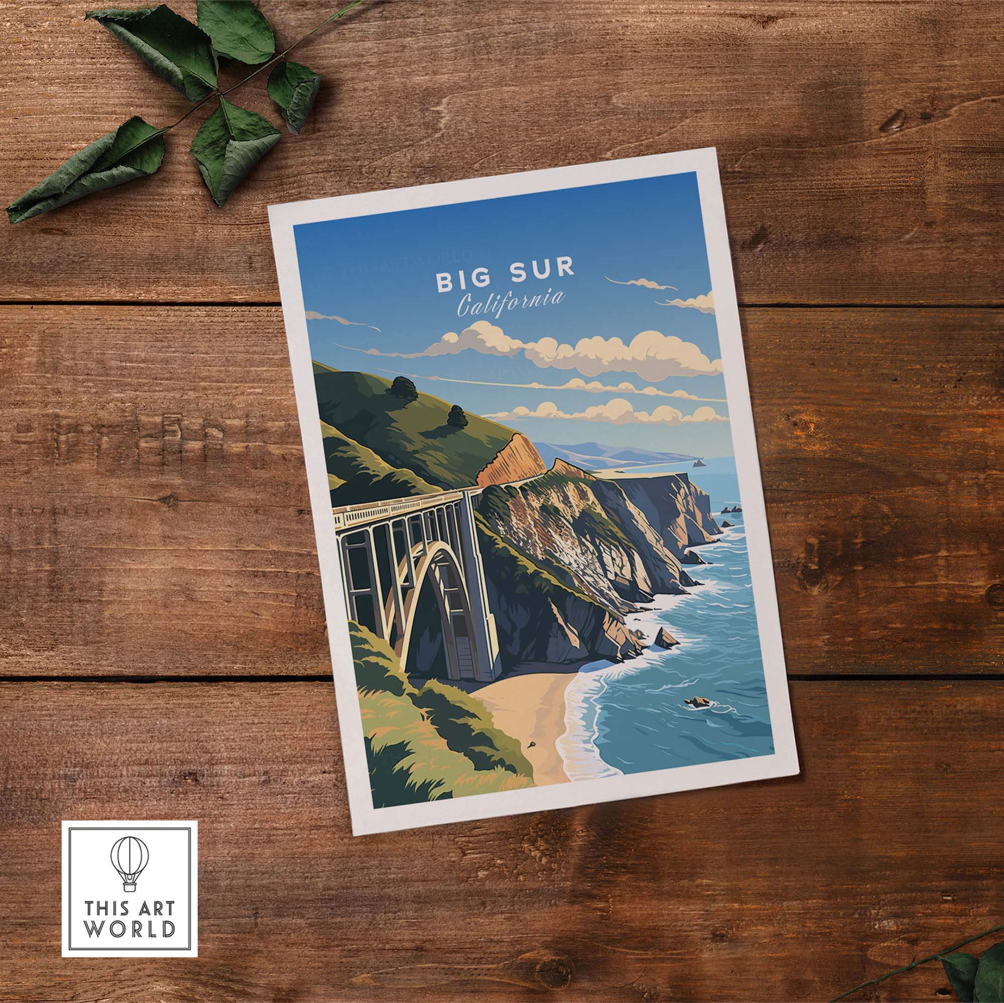 Big Sur Print showcasing California's iconic coastline, perfect for home decor and a stunning travel memory.