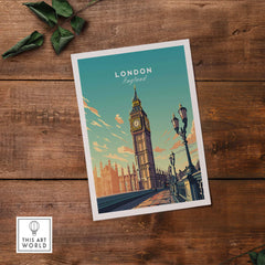 London poster featuring Big Ben, showcasing crisp details and vibrant colors, perfect for home decor and gifting.