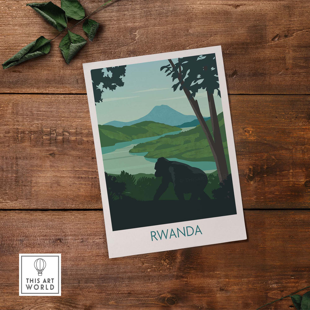 Rwanda Mountain Gorilla Wall Art Print
