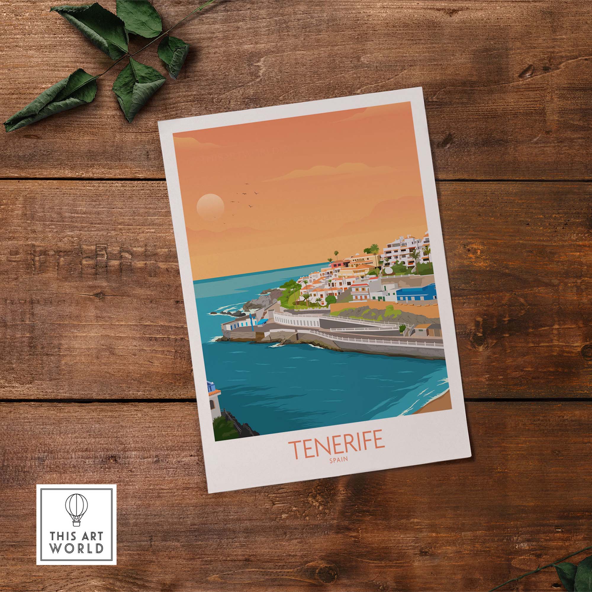 Tenerife wall art print showcasing vibrant coastal scenery of the Canary Islands, perfect for home decor and gallery walls.