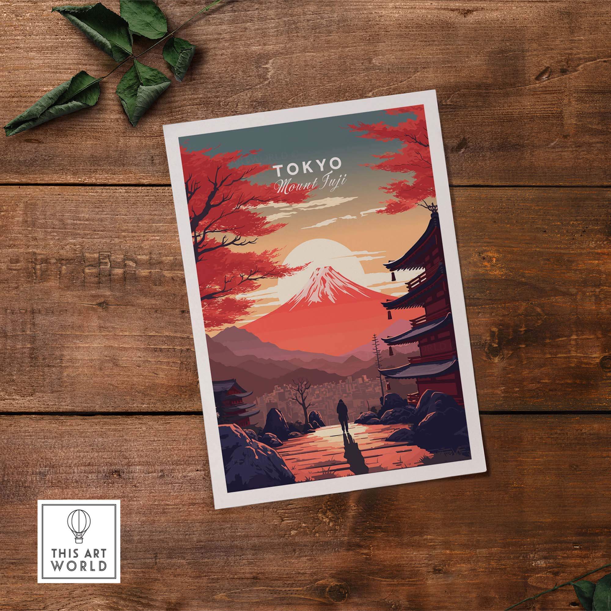 Tokyo Mount Fuji poster art print showcasing beautiful scenery and vibrant colors, perfect for home décor.