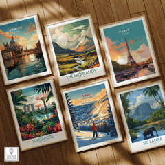 Vail Print Colorado Ski Poster among other travel posters showcasing iconic destinations and stunning landscapes