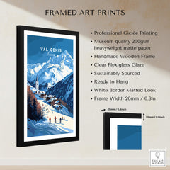 Val Cenis Ski Print | French Alps Ski Village Scene, framed art print showcasing traditional ski village in the Alps.