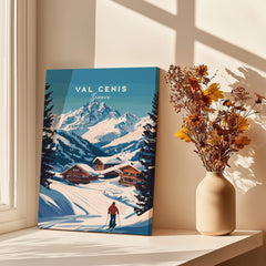 Val Cenis Ski Print: Elevate Your Winter Decor featuring stunning winter scenery and nostalgic ski culture.