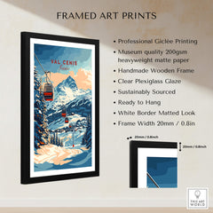 Val Cenis Ski Print: Capture the Essence of Winter in a framed art print with professional Giclée printing.