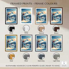 Val Cenis Ski Print: Capture the Essence of Winter framed print options in various colors.