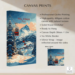 Val Cenis Ski Print: Capture the Essence of Winter, showcasing a winter landscape with a ski lift in the mountains.