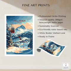 Val Cenis Ski Print: Capture the Essence of Winter showcasing a ski lift and snowy landscape.