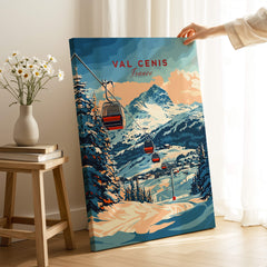 Val Cenis Ski Print: Capture the Essence of Winter - stunning winter scene with ski lifts in Val Cenis, France.