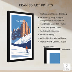 Val Gardena Print Italy framed art print showcasing the stunning mountain scenery in vibrant colors.